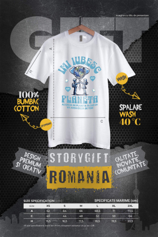 Tricou Femei, Barbati, Copii, Fata, Baiat, Unisex Personalizat "Produse personalizate ecologice – Iubește planeta, protejează mediul cu cadouri pentru familie" [3]
