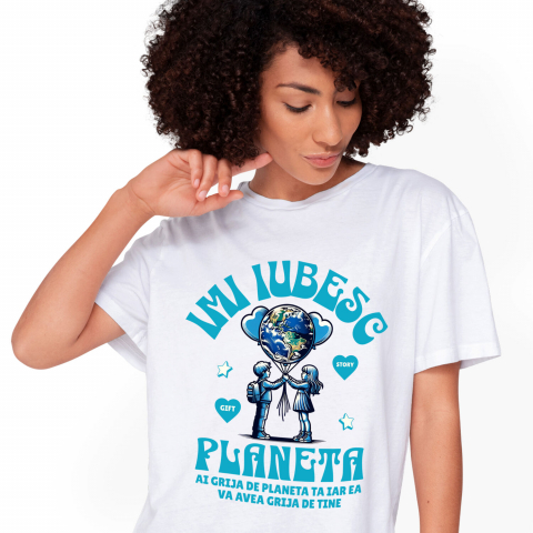 Tricou Femei, Barbati, Copii, Fata, Baiat, Unisex Personalizat "Produse personalizate ecologice – Iubește planeta, protejează mediul cu cadouri pentru familie"