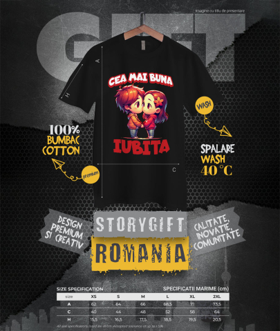 Tricou Femei, Barbati, Copii, Fata, Baiat, Unisex Personalizat Cadou Personalizat „Cea Mai Bună Iubită” | Valentine's Day pentru Cupluri [3]