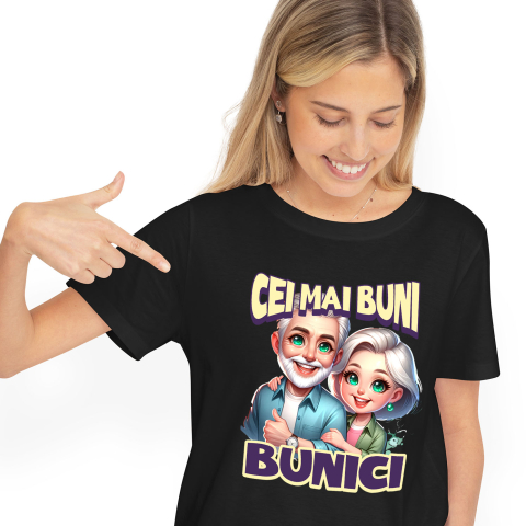 Familie - Tricou Femei, Barbati, Copii, Fata, Baiat, Unisex Personalizat Cadou Personalizat „Cei Mai Buni Bunici” | Cuplu Vesel și Cool pentru Bunici