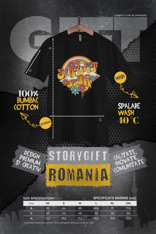 Tricou Femei, Barbati, Copii, Fata, Baiat, Unisex Personalizat Curcubeu Cu Flori Colorate | Suflet Pur | Cadou Personalizat cu Mesaj în Limba Română [3]