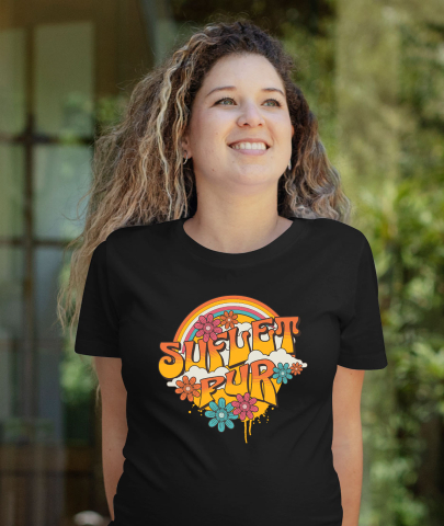 Tricou Femei, Barbati, Copii, Fata, Baiat, Unisex Personalizat Curcubeu Cu Flori Colorate | Suflet Pur | Cadou Personalizat cu Mesaj în Limba Română [1]