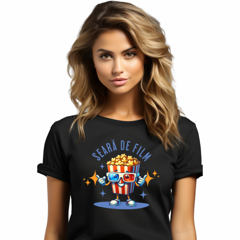 MANCARE - Tricou Femei, Barbati, Copii, Fata, Baiat, Unisex Personalizat Cutie de popcorn cu ochelari 3D | Distracție în familie și cadouri personalizate pentru copii