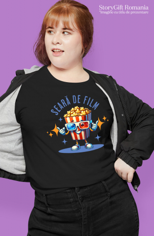 Tricou Femei, Barbati, Copii, Fata, Baiat, Unisex Personalizat Cutie de popcorn cu ochelari 3D | Distracție în familie și cadouri personalizate pentru copii [1]