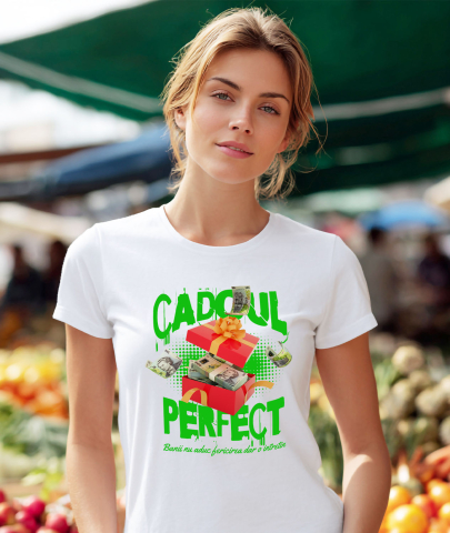 Tricou Femei, Barbati, Copii, Fata, Baiat, Unisex Personalizat Cutie Roșie cu Fundă Bani – Bancnote în Zbor – „Cadoul Perfect” – Cadou Personalizat pentru Familie, Tati, Copii, Prieteni [1]
