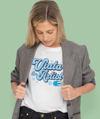 Tricou Femei, Barbati, Copii, Fata, Baiat, Unisex Personalizat Design Abstract Flori Colorate – Buton On/Off, Viața de Artist, Artă și Creație [1]