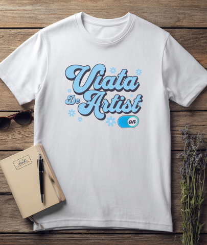 Tricou Femei, Barbati, Copii, Fata, Baiat, Unisex Personalizat Design Abstract Flori Colorate – Buton On/Off, Viața de Artist, Artă și Creație [2]