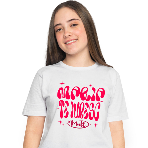 Prieteni - Tricou Femei, Barbati, Copii, Fata, Baiat, Unisex Personalizat "Mesaj Romantic Te Iubesc Mult Maria - Cadou Personalizat cu Stele pentru Valentine's Day"