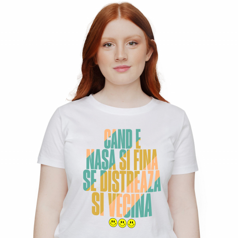 Tricouri - Tricou Femei, Barbati, Copii, Fata, Baiat, Unisex Personalizat Cadou Personalizat Distracție Familie | Smiley Face | Mesaj Amuzant | Cadou Copii și Nași