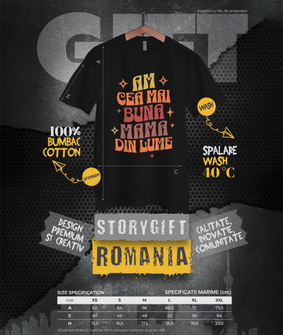 Tricou Femei, Barbati, Copii, Fata, Baiat, Unisex Personalizat "Am Cea Mai Bună Mama Din Lume – Cadouri Personalizate cu Mesaje de Iubire pentru Mama" [3]