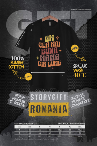 Tricou Femei, Barbati, Copii, Fata, Baiat, Unisex Personalizat "Am Cea Mai Bună Mama Din Lume – Cadouri Personalizate cu Mesaje de Iubire pentru Mama" [3]