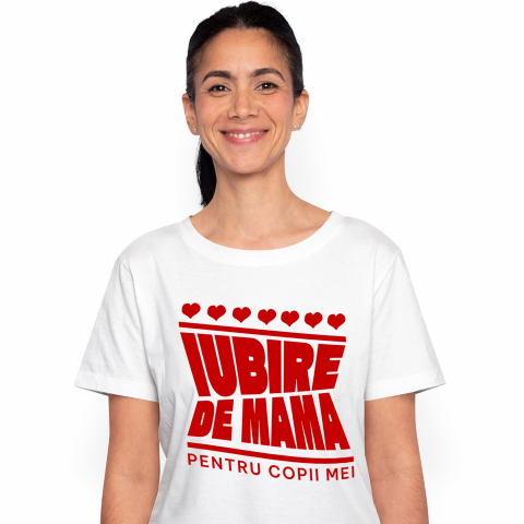 Tricouri - Tricou Femei, Barbati, Copii, Fata, Baiat, Unisex Personalizat Cadou Personalizat „Iubire de Mamă pentru Copii Mei” | Design Bizar Arhitect pentru Familie