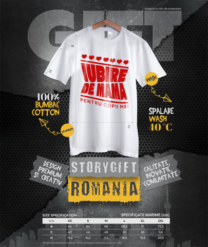 Tricou Femei, Barbati, Copii, Fata, Baiat, Unisex Personalizat Cadou Personalizat „Iubire de Mamă pentru Copii Mei” | Design Bizar Arhitect pentru Familie [3]