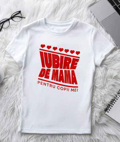 Tricou Femei, Barbati, Copii, Fata, Baiat, Unisex Personalizat Cadou Personalizat „Iubire de Mamă pentru Copii Mei” | Design Bizar Arhitect pentru Familie [2]