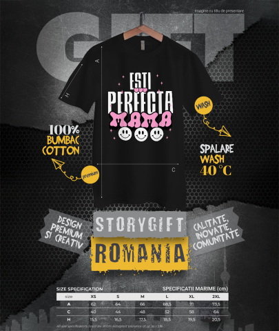 Tricou Femei, Barbati, Copii, Fata, Baiat, Unisex Personalizat Decor Personalizat - „Iubire, Ești Perfectă Mama” | Cadou Special [3]