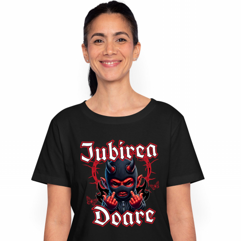 Tricou Femei, Barbati, Copii, Fata, Baiat, Unisex Personalizat Cadouri personalizate pentru Valentine's Day cu ilustrație demon „Iubirea Doare” | Produse unice pentru iubiți și prieteni.