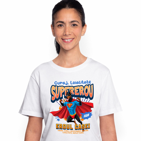 Tricouri - Tricou Femei, Barbati, Copii, Fata, Baiat, Unisex Personalizat Doberman Pinscher în Costum de Superman – Produse Personalizate pentru Copii și Familie