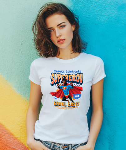 Tricou Femei, Barbati, Copii, Fata, Baiat, Unisex Personalizat Doberman Pinscher în Costum de Superman – Produse Personalizate pentru Copii și Familie [1]