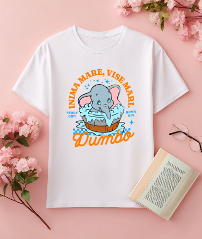 Tricou Femei cu Dumbo si momentul de baie 100% Bumbac, Alb, XL [2]