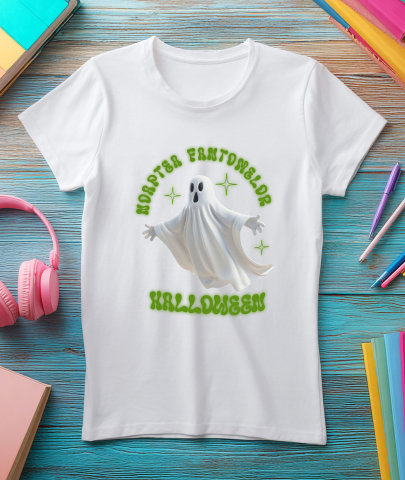 Tricou Femei, Barbati, Copii, Fata, Baiat, Unisex Personalizat Fantoma Albă de Halloween | Noaptea Fantomelor și Sărbătoare Horror [2]