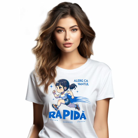 Tricouri - Tricou Femei, Barbati, Copii, Fata, Baiat, Unisex Personalizat Fată Alergătoare – Viteză, Maraton și Motivație Sportivă