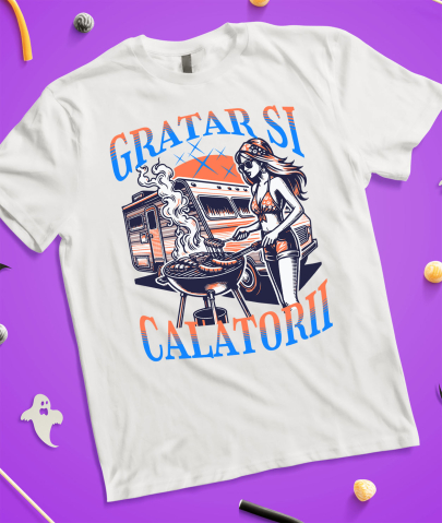 Tricou Femei, Barbati, Copii, Fata, Baiat, Unisex Personalizat "Costum de Baie Fata și Grătar la Rulota – Relaxare și Călătorii de Vară" [2]