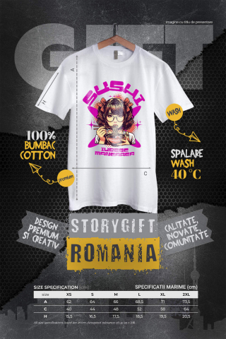 Tricou Femei, Barbati, Copii, Fata, Baiat, Unisex Personalizat Fată Anime Cu Fundițe Și Ochelari Mâncând Supă Noodles | Cadou Personalizat Iubitorilor De Mâncare [3]