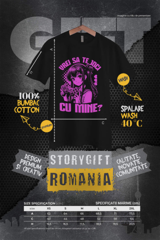 Tricou Femei, Barbati, Copii, Fata, Baiat, Unisex Personalizat Fată Stil Anime cu Manetă de Jocuri Video - Cadou Personalizat „Vrei Să Te Joce Cu Mine?” pentru Familie și Prieteni [3]