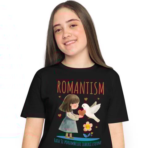 ANIMALE - Tricou Femei, Barbati, Copii, Fata, Baiat, Unisex Personalizat „Cadouri personalizate cu față stil desene animate, porumbel alb și floare zâmbitoare pentru iubire”