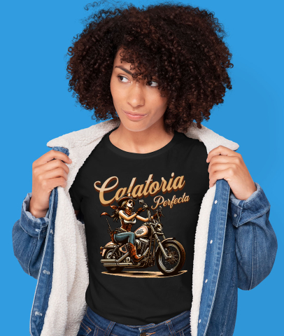 Tricou Femei, Barbati, Copii, Fata, Baiat, Unisex Personalizat Tricouri Personalizate Moto - Femeie Biker Vintage & Stil Retro Unic [1]