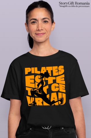 Tricou Femei, Barbati, Copii, Fata, Baiat, Unisex Personalizat Femeie Sportivă în Poziție Yoga – Antrenament Pilates pentru Sănătate și Echilibru [1]
