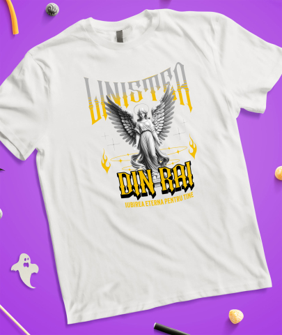 Tricou Femei, Barbati, Copii, Fata, Baiat, Unisex Personalizat Femeie Cu Coroană și Înger - Cadou Personalizat „Liniștea Din Rai, Iubirea Eternă” pentru Familie și Prieteni [2]