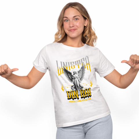 INGERI - Tricou Femei, Barbati, Copii, Fata, Baiat, Unisex Personalizat Femeie Cu Coroană și Înger - Cadou Personalizat „Liniștea Din Rai, Iubirea Eternă” pentru Familie și Prieteni