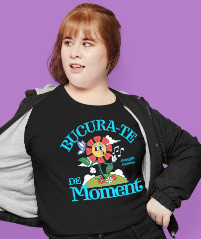 Tricou Femei, Barbati, Copii, Fata, Baiat, Unisex Personalizat Floare Colorată Muzicală „Bucură-te de Moment” – Cadou Personalizat pentru Familie, Tati, Copii, Prieteni [1]