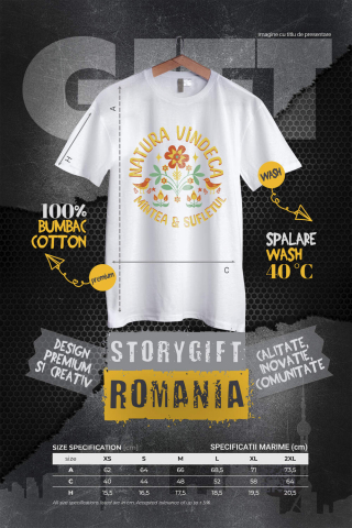 Tricou Femei, Barbati, Copii, Fata, Baiat, Unisex Personalizat Flori Colorate și Păsări cu Text „Natura Vindecă Mintea și Sufletul” | Cadouri Personalizate pentru Femei, Familie și Prieteni [3]