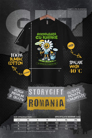 Tricou Femei, Barbati, Copii, Fata, Baiat, Unisex Personalizat "Floare Margareta Reciclare Sticle Goale – Cadouri ecologice pentru iubitorii de natură" [3]