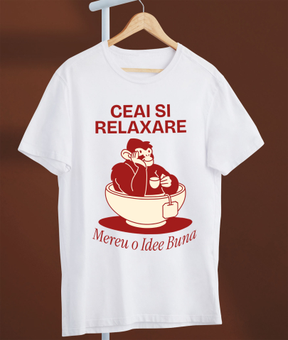 Tricou Femei, Barbati, Copii, Fata, Baiat, Unisex Personalizat „Gorila în Cană de Ceai – Relaxare și Distracție cu Plic de Ceai” [2]
