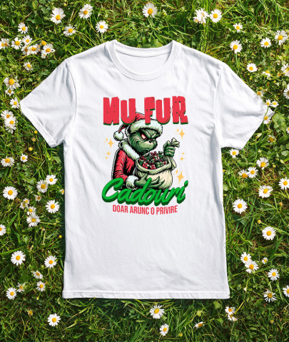 Tricou Femei, Barbati, Copii, Fata, Baiat, Unisex Personalizat Grinch în Costum de Moș Crăciun cu Sac de Cadouri – „Doar Arunc o Privire” pentru un Crăciun Amuzant [2]
