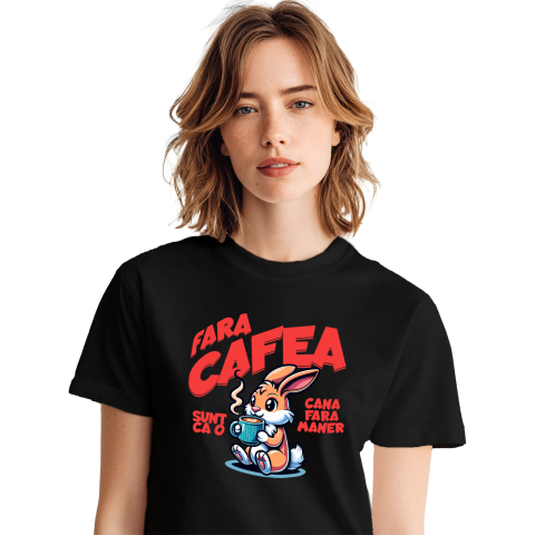 Tricou Femei, Barbati, Copii, Fata, Baiat, Unisex Personalizat „Cană de Cafea Personalizată cu Iepure – Cadou Amuzant pentru Familie, Tati și Prieteni”