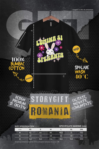 Tricou Femei, Barbati, Copii, Fata, Baiat, Unisex Personalizat "Iepure cu Floare și Urechi Lungi – Lumina și Speranța Sărbătorilor Pascale pentru Copii" [3]