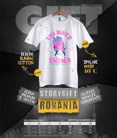 Tricou Femei, Barbati, Copii, Fata, Baiat, Unisex Personalizat Inimă Anatomica cu Pompa Medicală și Mesaj „Îmi Bate Inima de Fericire Când Te Văd” – Cadou Personalizat [3]