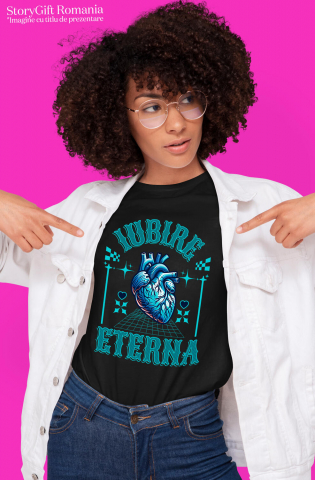 Tricou Femei, Barbati, Copii, Fata, Baiat, Unisex Personalizat Inima Anatomica cu Text „Iubire Eterna” - Cadou Personalizat de Valentine's Day [1]