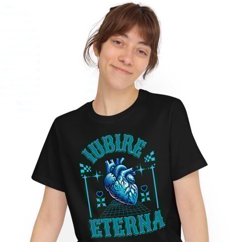 Tricou Femei, Barbati, Copii, Fata, Baiat, Unisex Personalizat Inima Anatomica cu Text „Iubire Eterna” - Cadou Personalizat de Valentine's Day