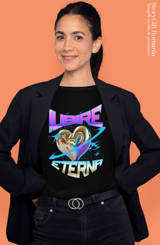 Tricou Femei, Barbati, Copii, Fata, Baiat, Unisex Personalizat „Inima Bizară Strălucitoare Metalică - Cadou Personalizat „Iubire Eterna” pentru Ziua Îndrăgostiților, Familie, Copii și Prieteni” [1]