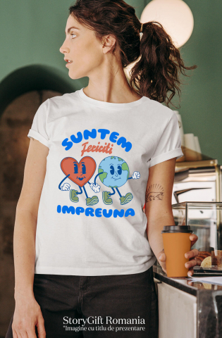 Tricou Femei, Barbati, Copii, Fata, Baiat, Unisex Personalizat Cadouri personalizate pentru cupluri - inima și planeta Pământ cu mesaj de iubire și fericire [1]