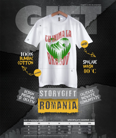 Tricou Femei, Barbati, Copii, Fata, Baiat, Unisex Personalizat Tricou Personalizat Natură - „Cu Inima la Brașov” | Cadouri Speciale [3]