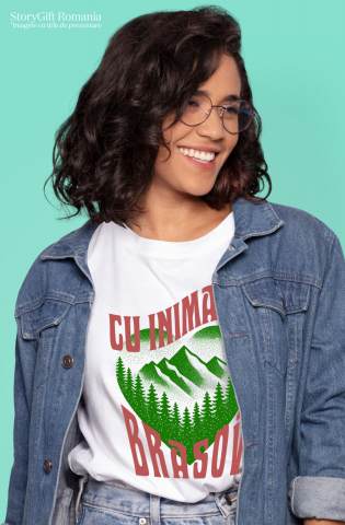 Tricou Femei, Barbati, Copii, Fata, Baiat, Unisex Personalizat Tricou Personalizat Natură - „Cu Inima la Brașov” | Cadouri Speciale [1]