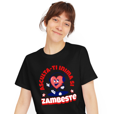 Tricou Femei, Barbati, Copii, Fata, Baiat, Unisex Personalizat „Căști Audio Personalizate „Inima Veselă” - Cadouri Unice pentru Familie, Copii, Tati și Prieteni”