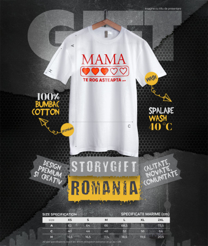 Tricou Femei, Barbati, Copii, Fata, Baiat, Unisex Personalizat "Inimi Pline de Culoare – Cadouri Personalizate pentru Mama cu Mesaj Iubire" [3]