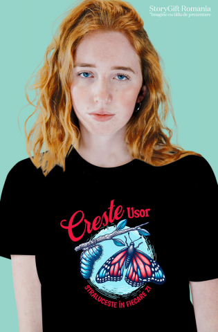 Tricou Femei, Barbati, Copii, Fata, Baiat, Unisex Personalizat Tricou Personalizat Fluture Colorat – Mesaj de Evoluție și Creștere | Cadou Inspirațional [1]